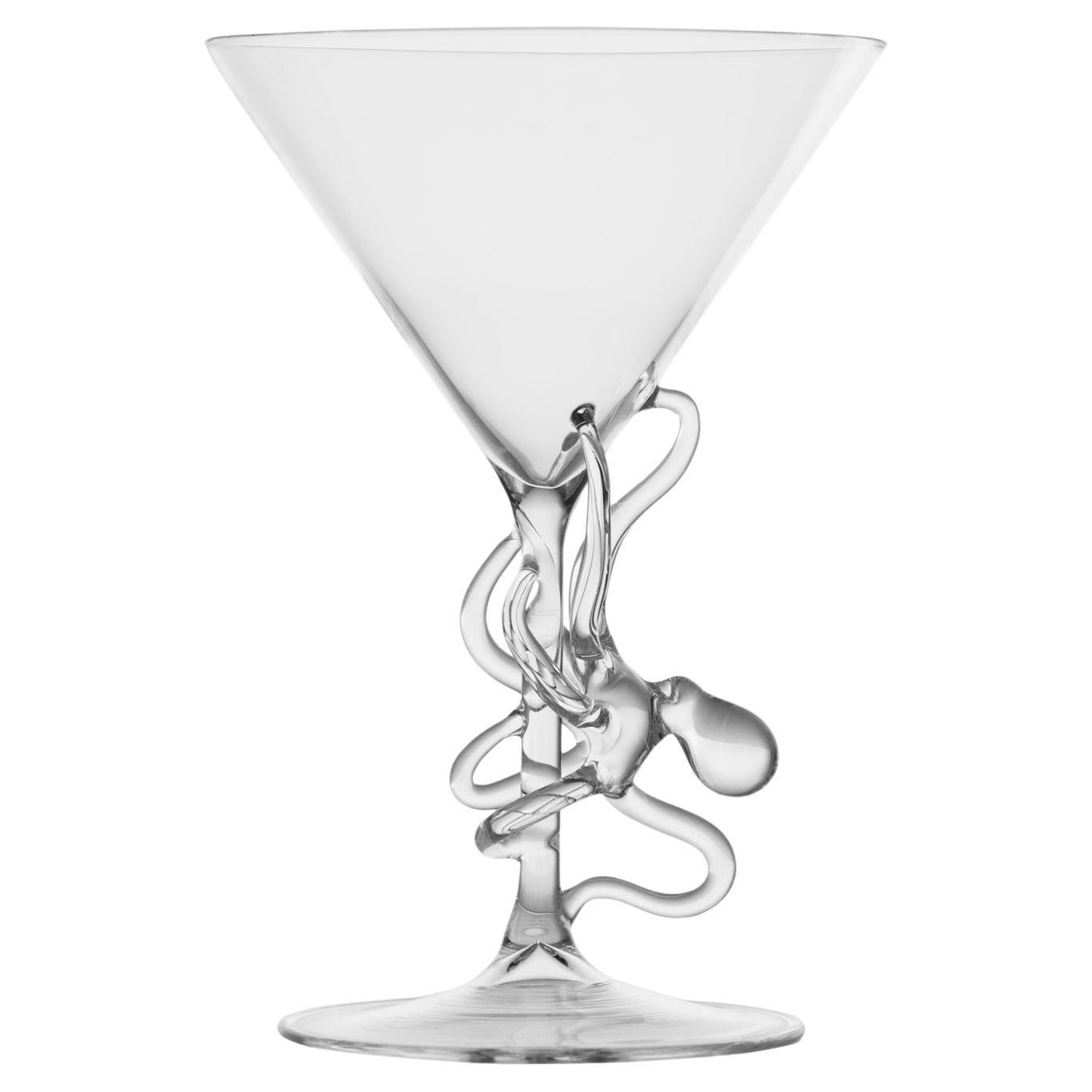 Hand Blown Polpo Martini Glass by Simone Crestani