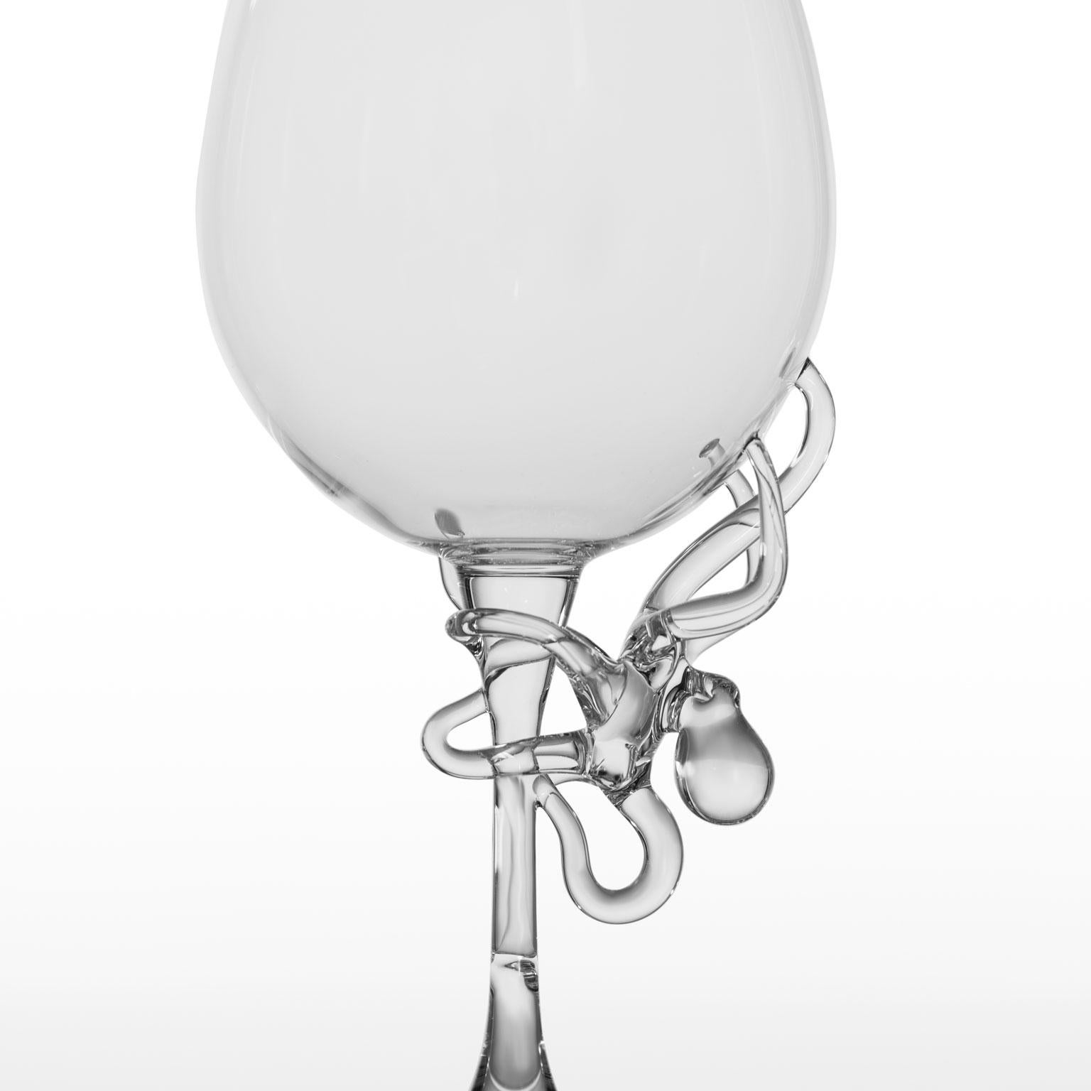 Other Hand Blown Polpo White Wine Glass by Simone Crestani For Sale