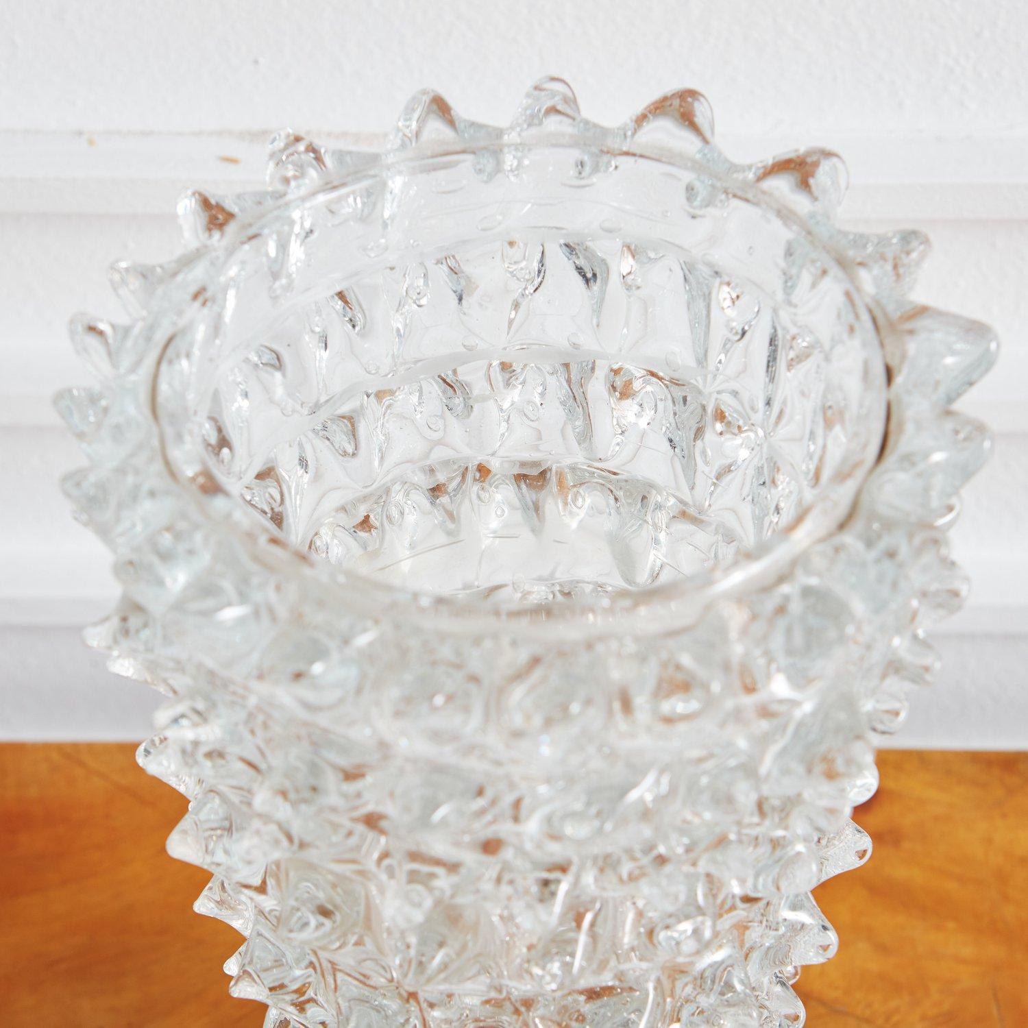 Mid-Century Modern Hand Blown Rostrate Glass Vase