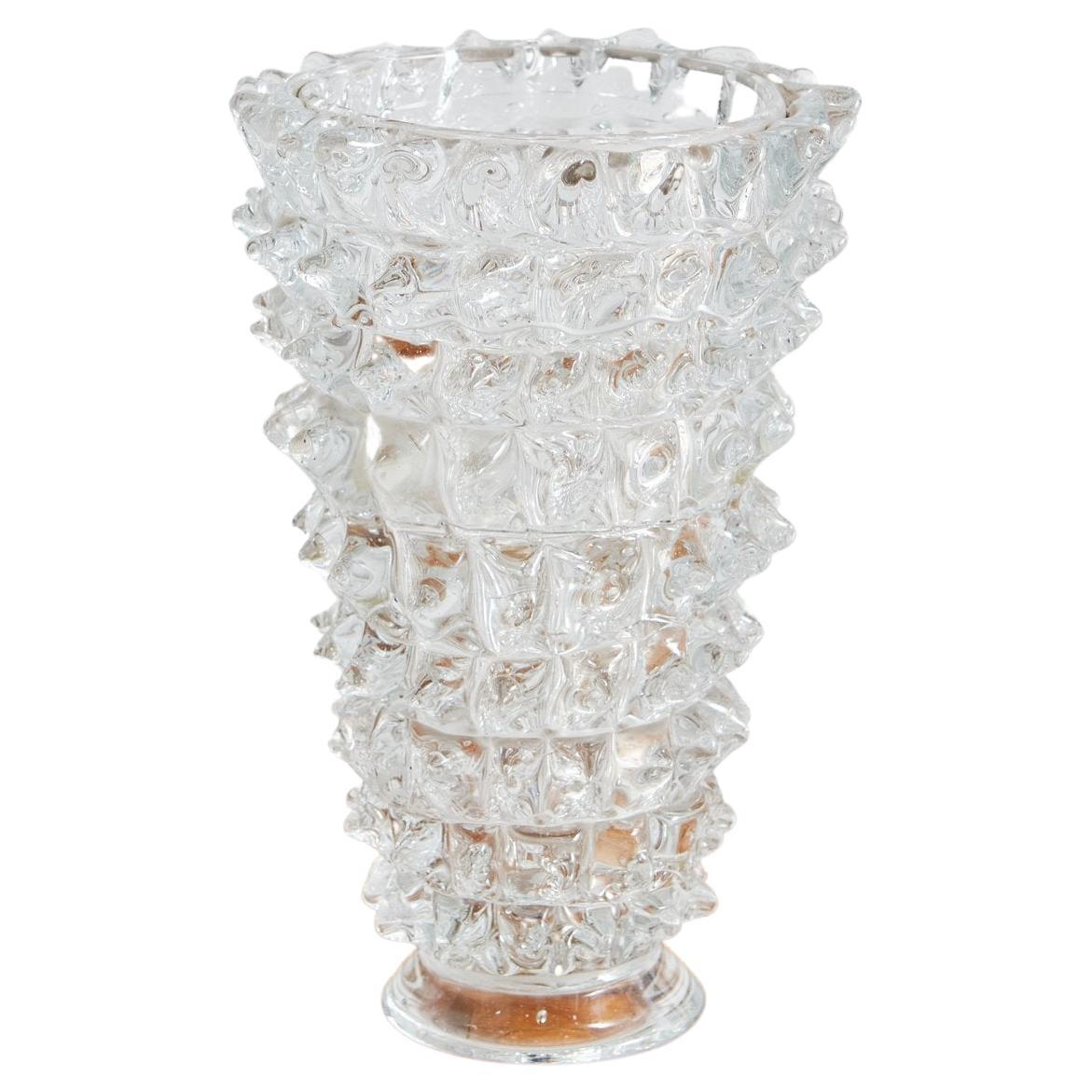 Hand Blown Rostrate Glass Vase