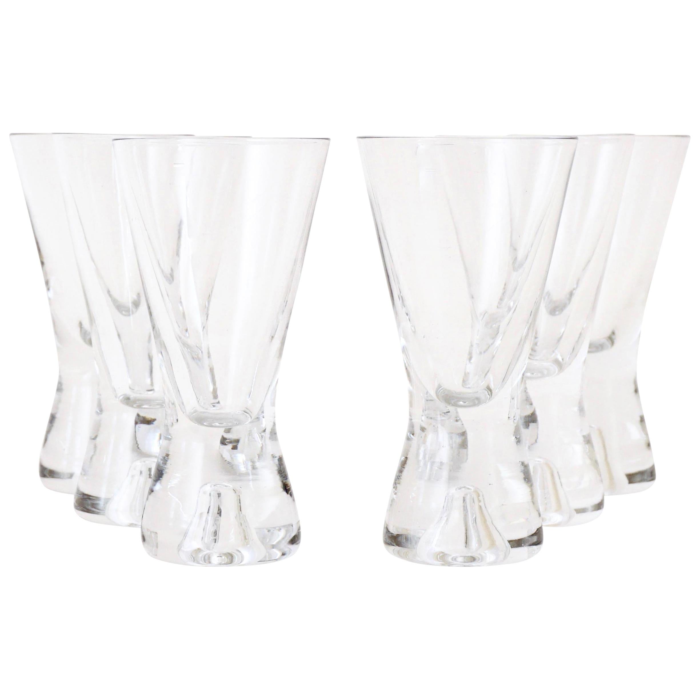 Hand Blown Shot Glasses by Holmegaard, Midcentury, Set of 6 For Sale at