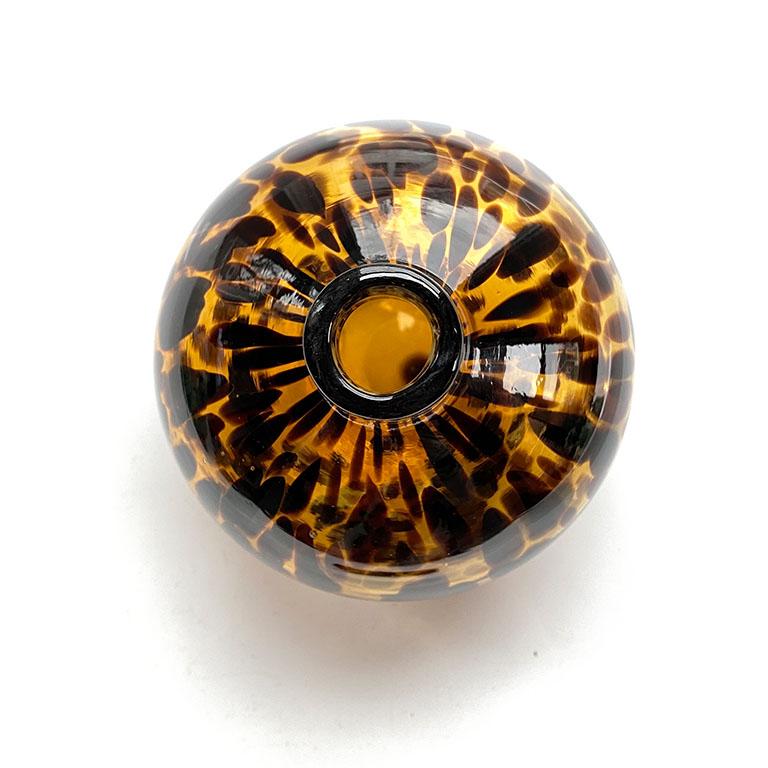 Hand Blown Small Glass Tortoise Balloon Vase in Brown at 1stDibs