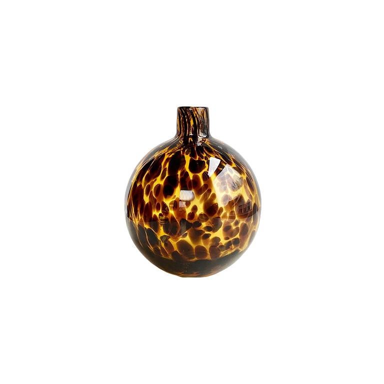 Hand Blown Small Glass Tortoise Balloon Vase in Brown at 1stDibs