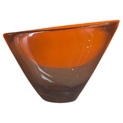 Hand Blown Smoked Glass Center Piece Bowl by Per Lutken for Holmegaard