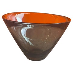 Hand Blown Smoked Glass Center Piece Bowl by Per Lutken for Holmegaard