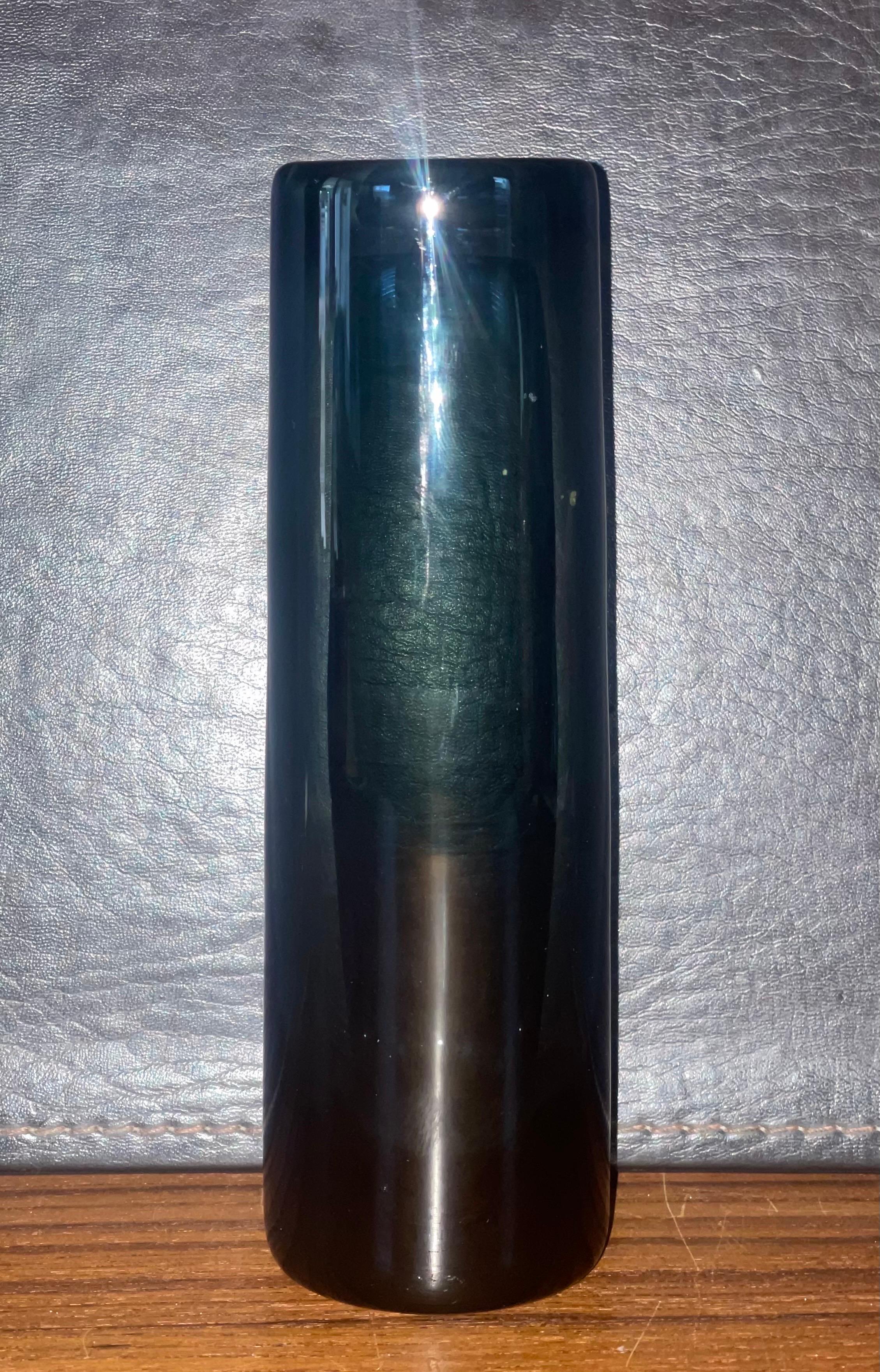 20th Century Hand Blown Smoked Glass Cylindrical Vase by Per Lutken for Holmegaard For Sale