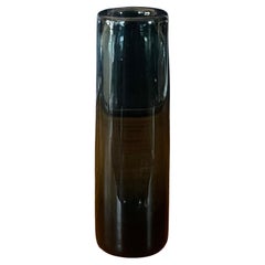 Hand Blown Smoked Glass Cylindrical Vase by Per Lutken for Holmegaard
