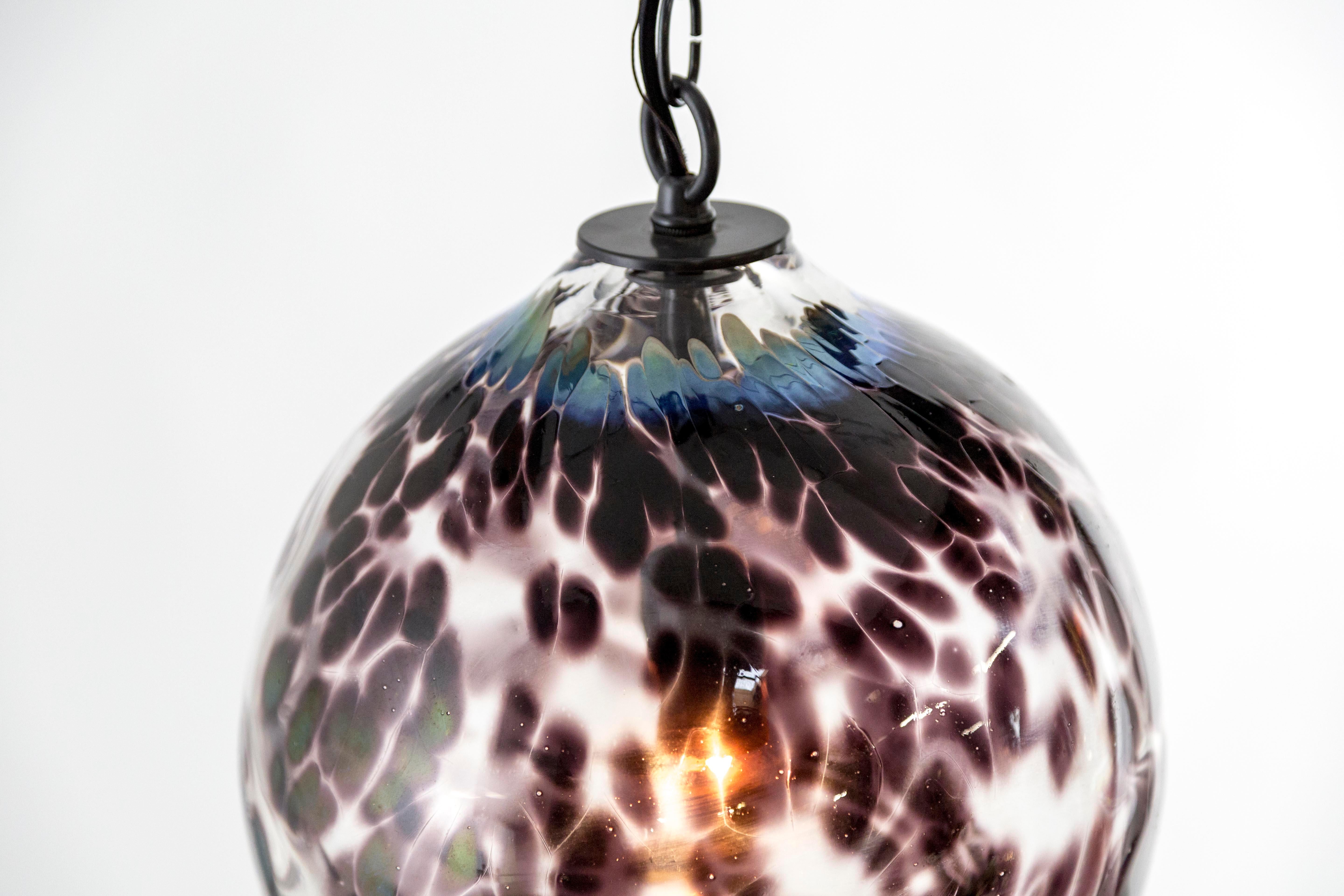 purple glass pendant lights