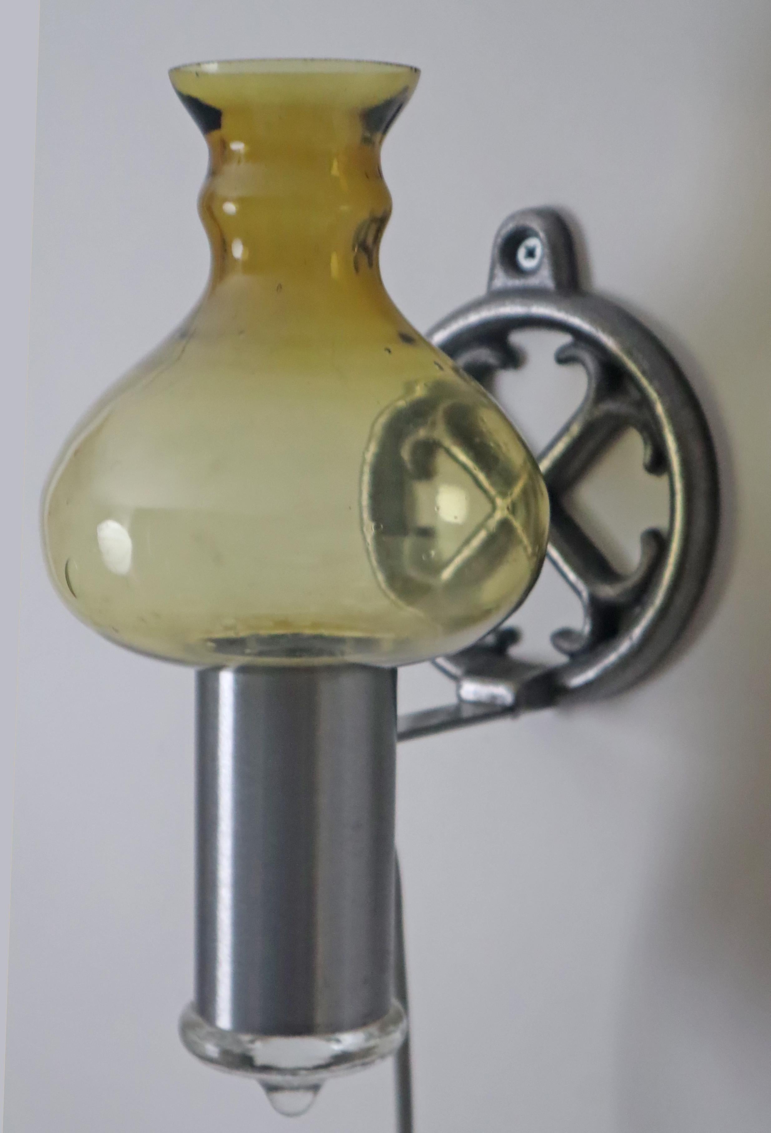 Applique en verre ambré suédois soufflé à la main d'Ostling Gnosjö, 1970 en vente 4