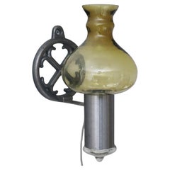 Hand-Blown Swedish Amber Glass wall light from Ostling Gnosjö, 1970s