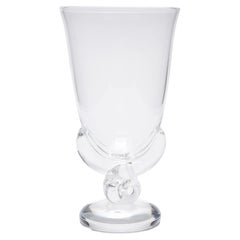 Vintage Hand blown swirl base vase by Steuben, 1949