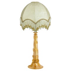 Hand Blown Table Lamp by Barovier & Toso Gold Murano Glass, Italy, 1950s