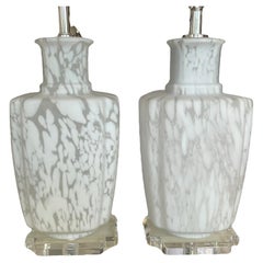 Antique Hand Blown Table Lamps Mazzega for Murano