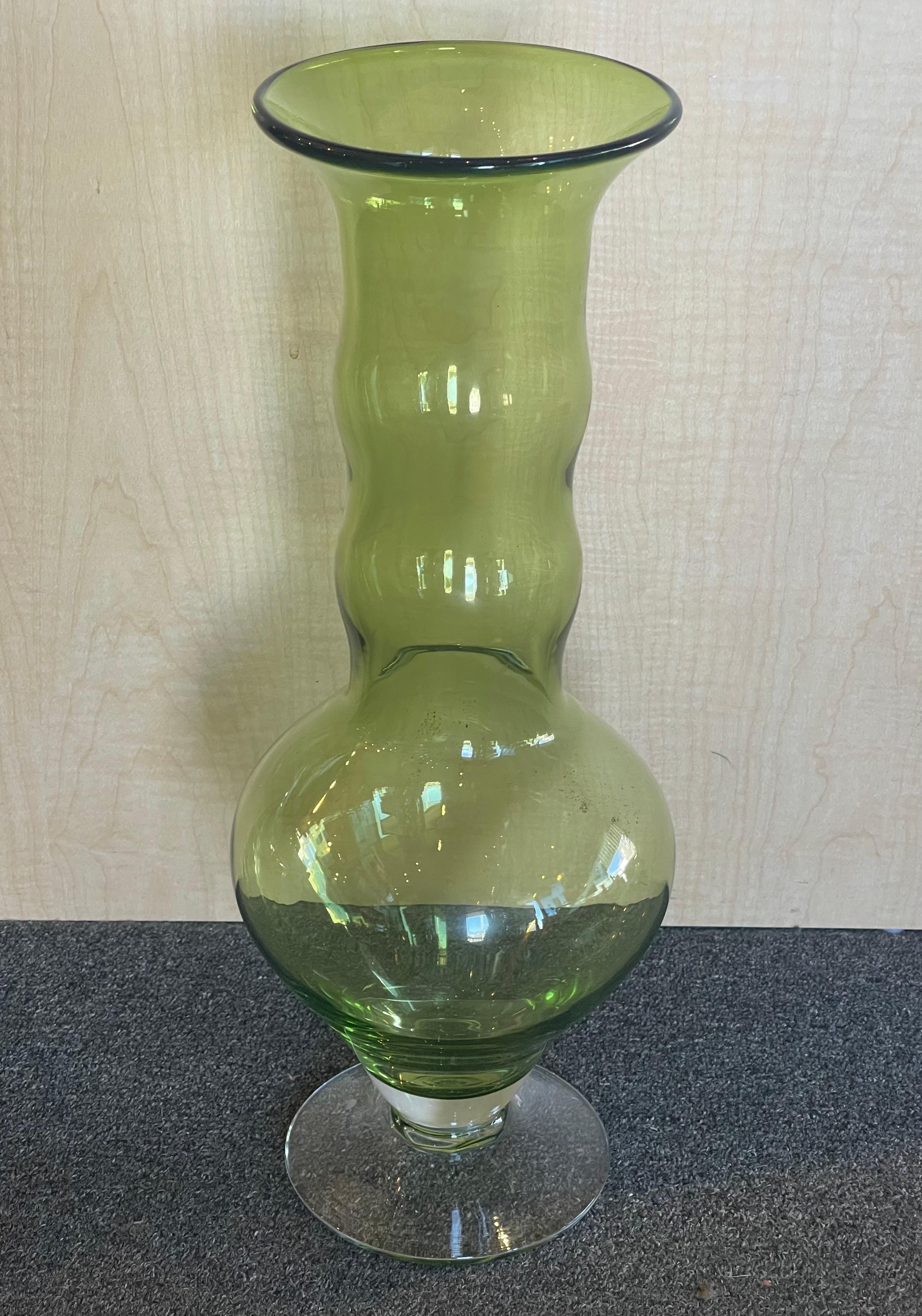 Hand Blown Tall Art Glass Vase by Matt Carter for Blenko Glass #9730 For Sale 1