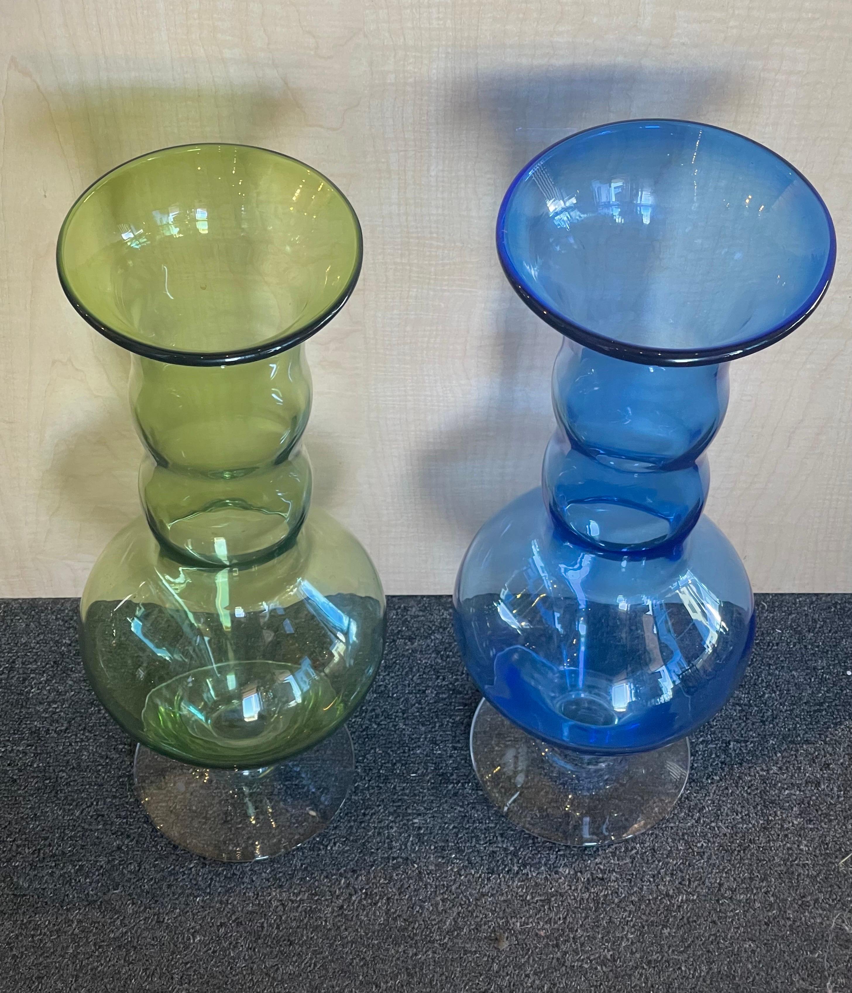 Hand Blown Tall Art Glass Vase by Matt Carter for Blenko Glass #9730 For Sale 4