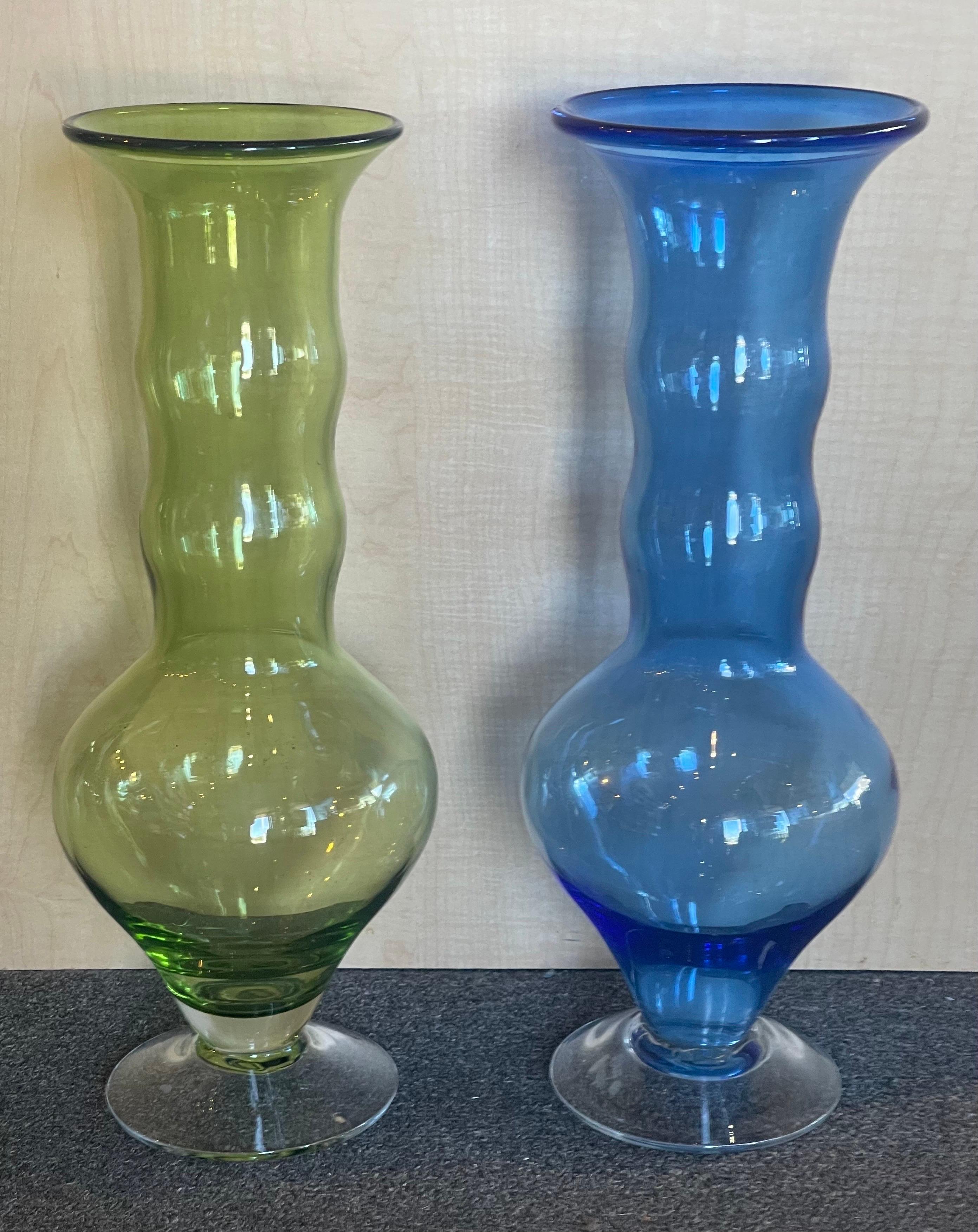 Hand Blown Tall Art Glass Vase by Matt Carter for Blenko Glass #9730 For Sale 5