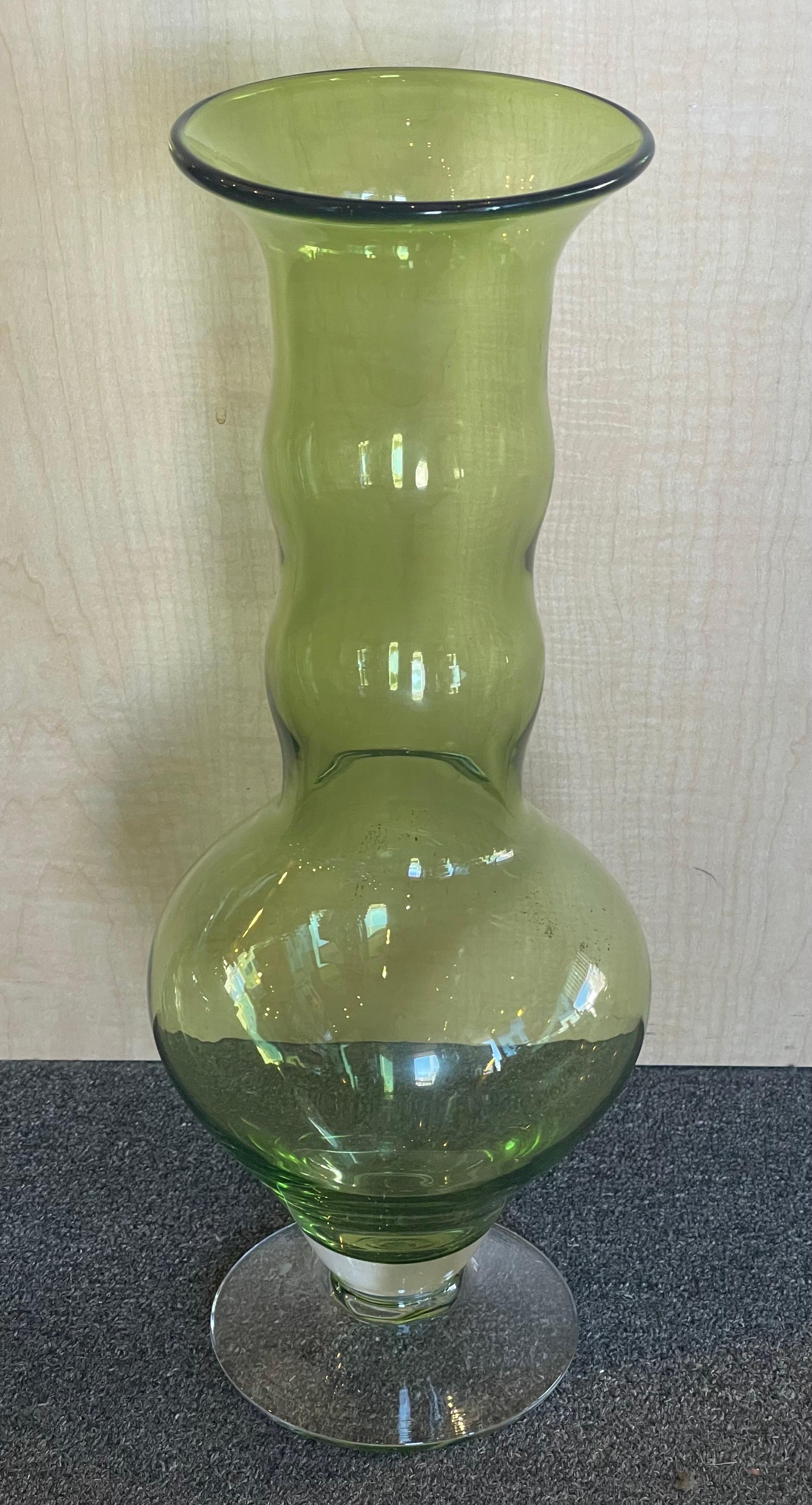 Contemporary Hand Blown Tall Art Glass Vase by Matt Carter for Blenko Glass #9730 For Sale