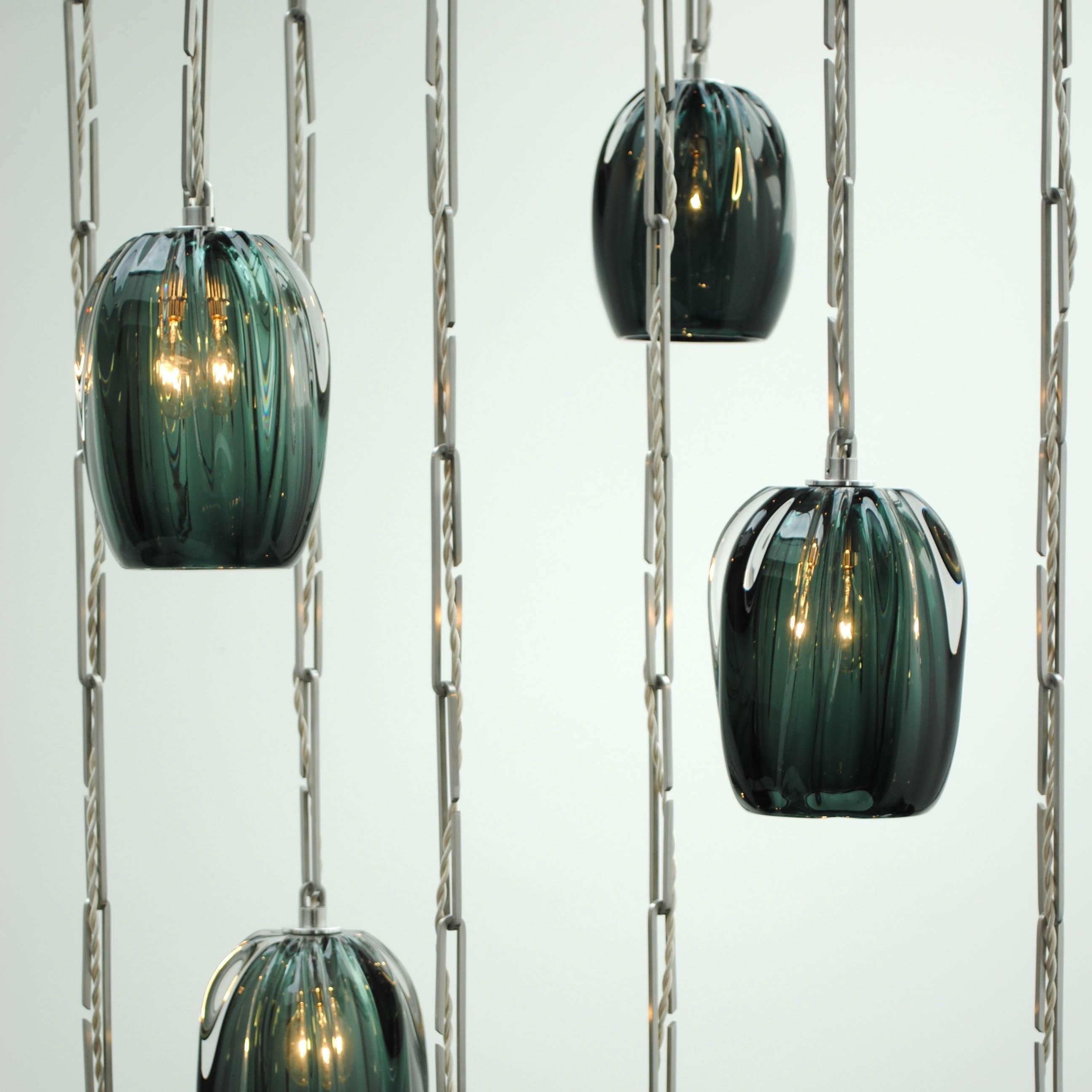 Polished Hand-blown, Thick Barnacle Barrel Pendant by Siemon & Salazar • Set of 3 •