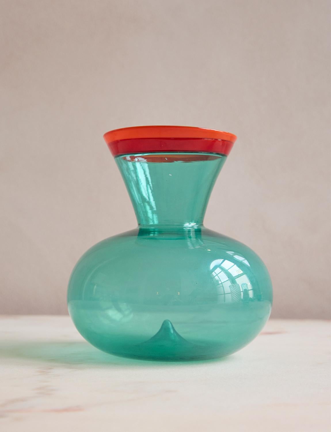 Beautiful and rare example of a 1950s Flavio Poli Sommerso Vase in excellent condition. Poli (1900-1984) joined Seguso Vetri d’Arte as Creative Director in 1934. He is known for his 'sommerso' submerged glass technique. This hand-blown heavy glass