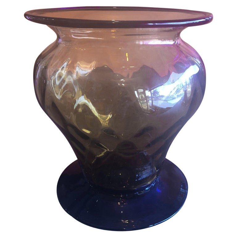 Hand Blown TwoTone Art Glass Vase by Blenko Glass For Sale at 1stDibs