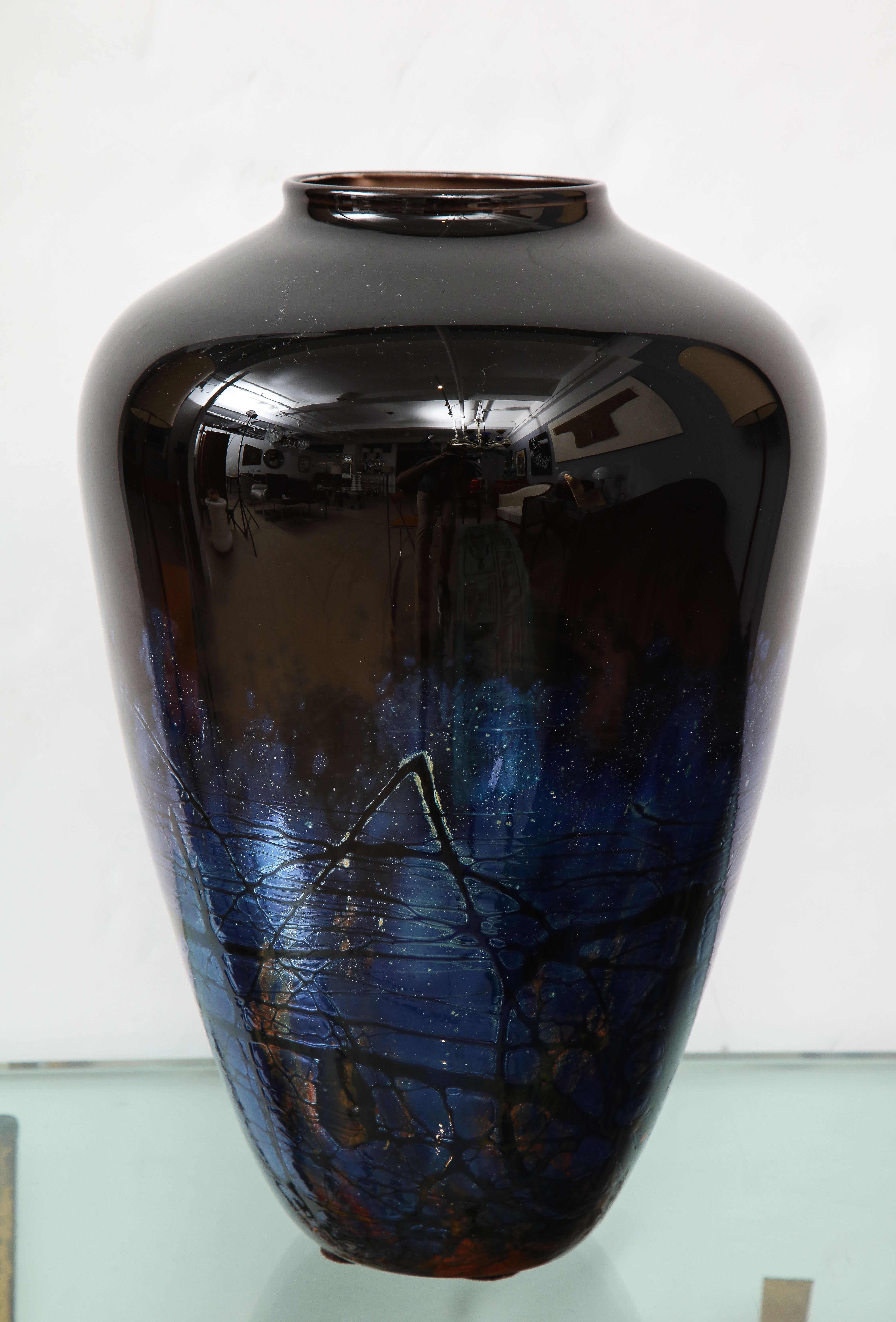 Contemporary Hand Blown Vase by Chris Ross For Sale