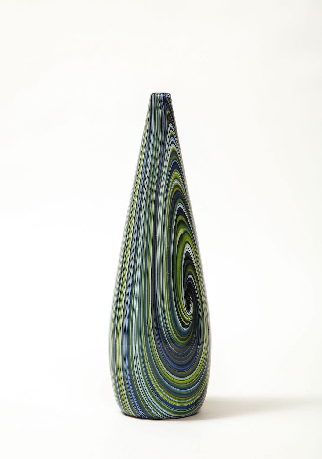 Modern Hand-Blown Vase by Mario Ticco for VeArt For Sale