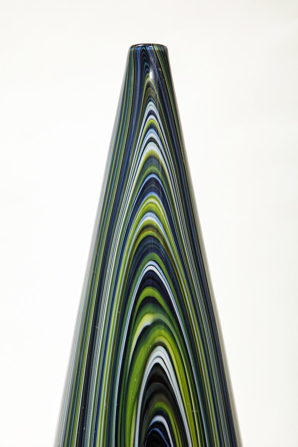 Italian Hand-Blown Vase by Mario Ticco for VeArt For Sale