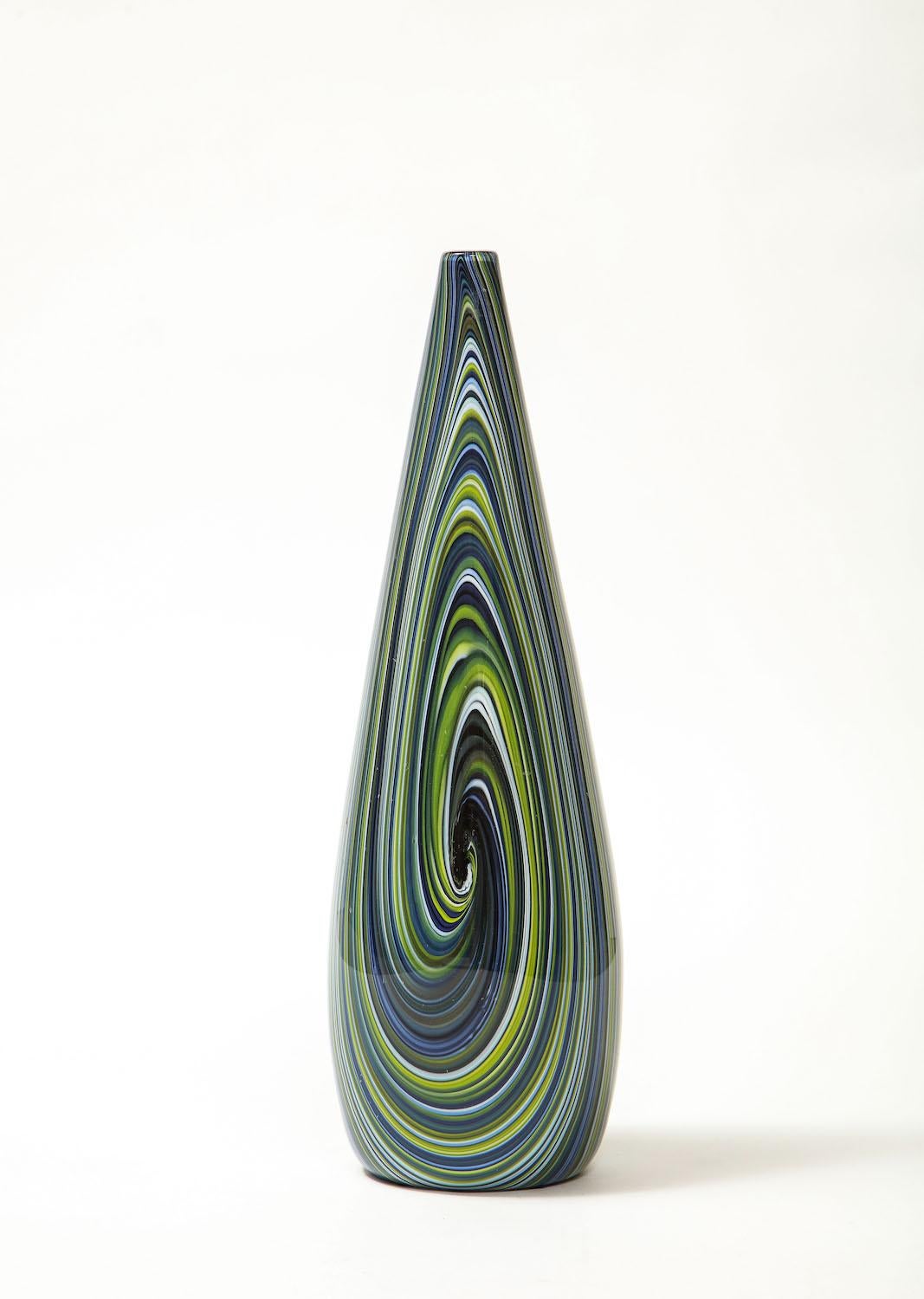 Hand-Crafted Hand-Blown Vase by Mario Ticco for VeArt For Sale