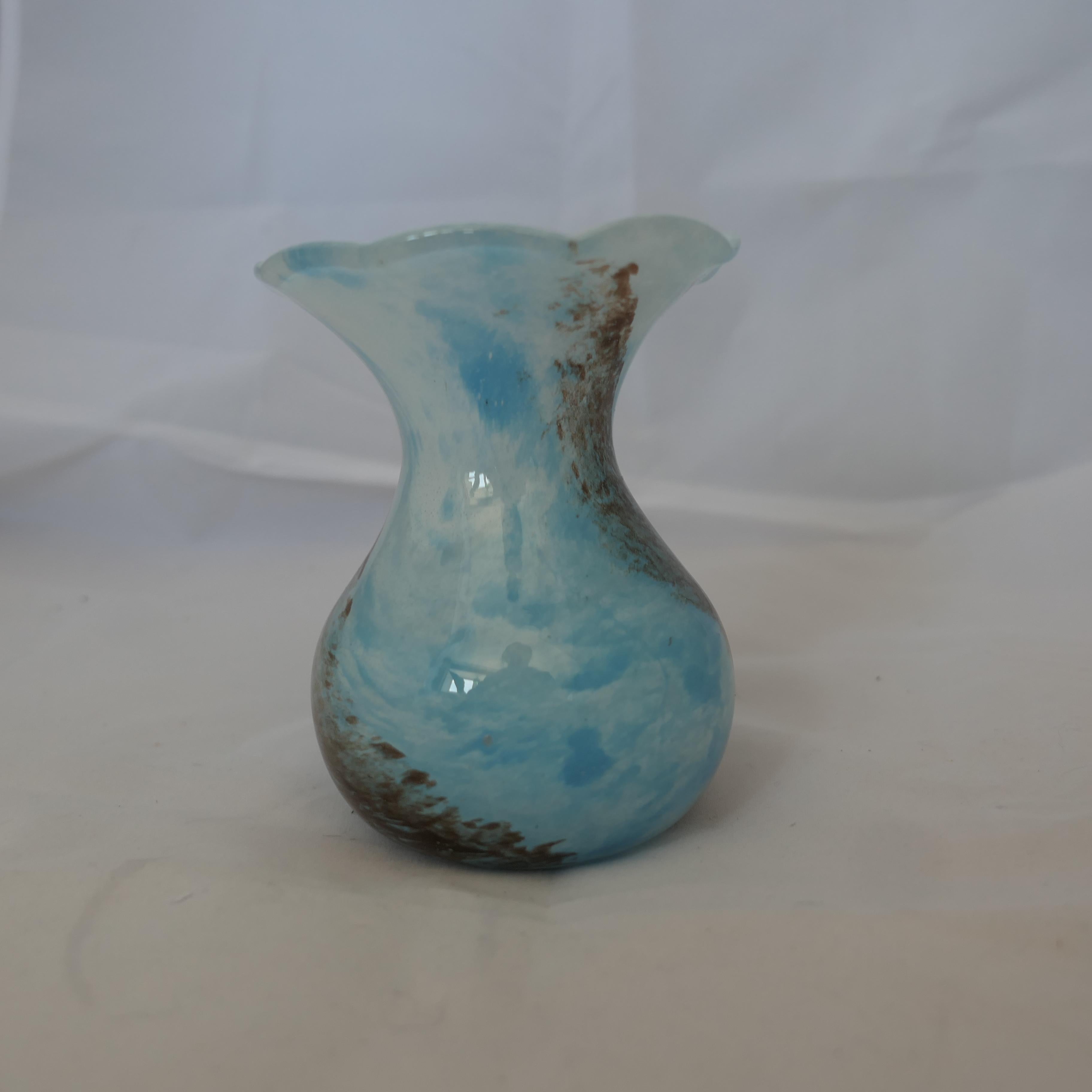 Hand Blown Victorian Blue Posy Vase  A delightful Victorian Posy Vase For Sale 1