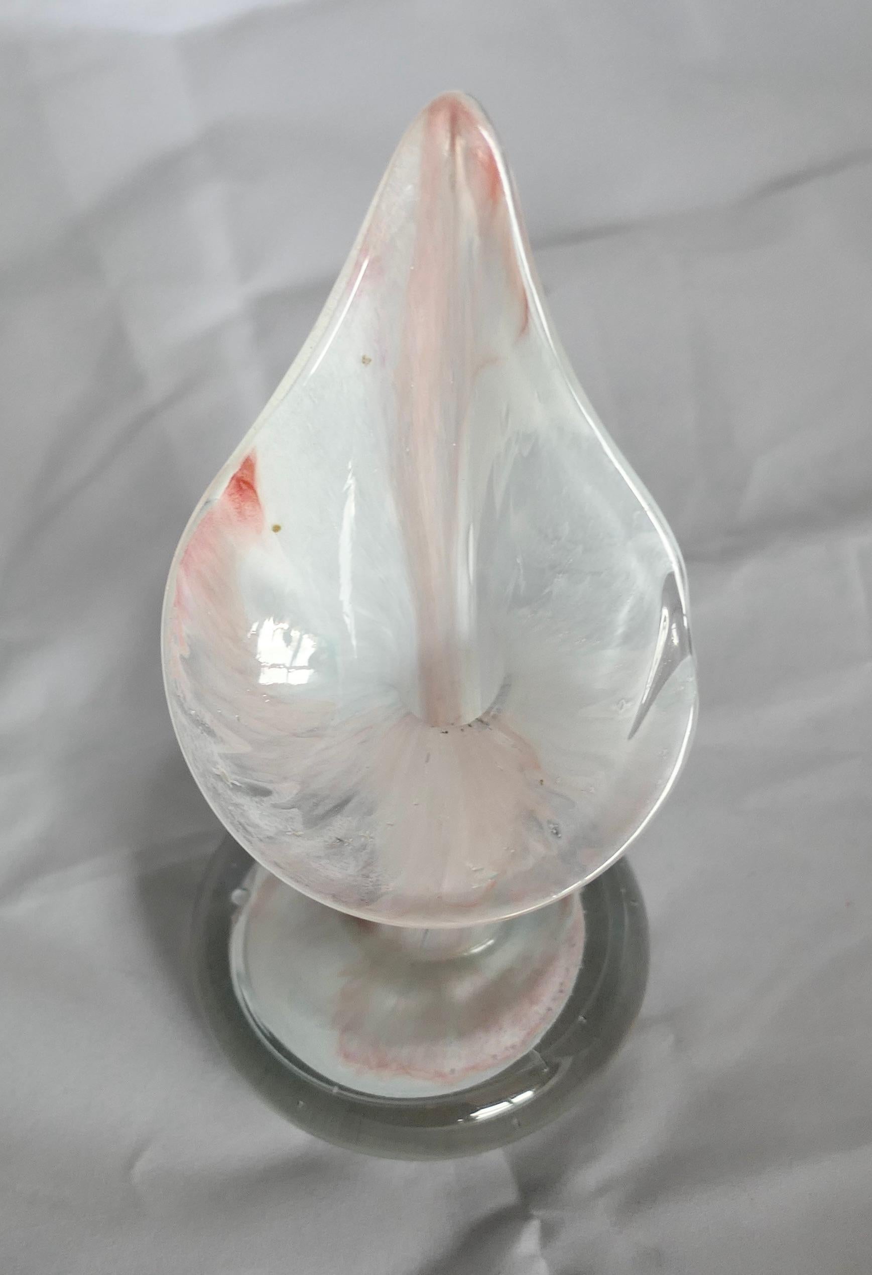 Glass Hand Blown Victorian Semi Opalescent Jack in the Pulpit Vase    For Sale
