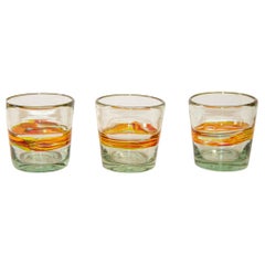 Hand Blown Vintage Double Old Fashioned Barware Drinking Glasses