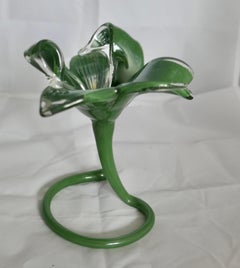Hand Blown Vintage Murano Green Jack in the Pulpit Vase  A superb example