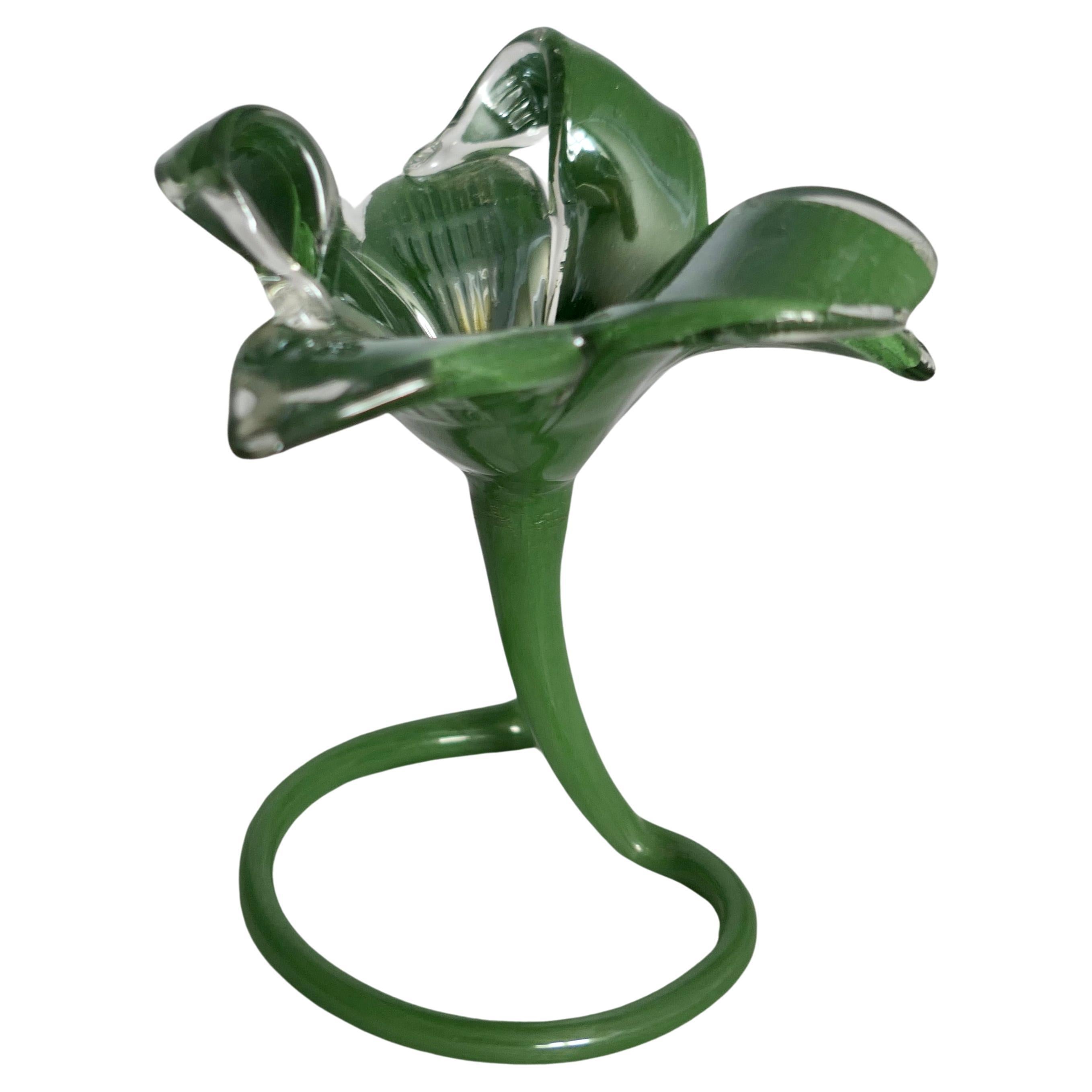 Hand Blown Vintage Murano Green Jack in the Pulpit Vase  A superb example 