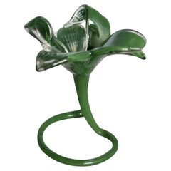 Hand Blown Antique Murano Green Jack in the Pulpit Vase  A superb example 