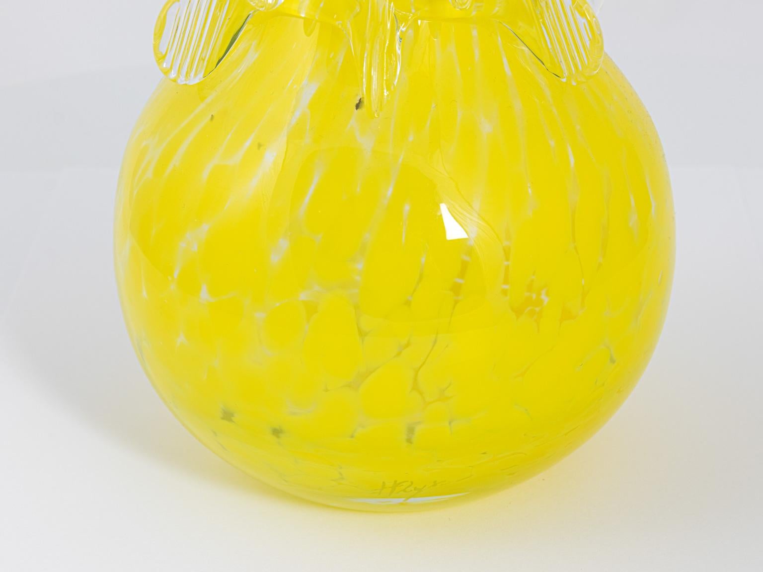yellow glass vases