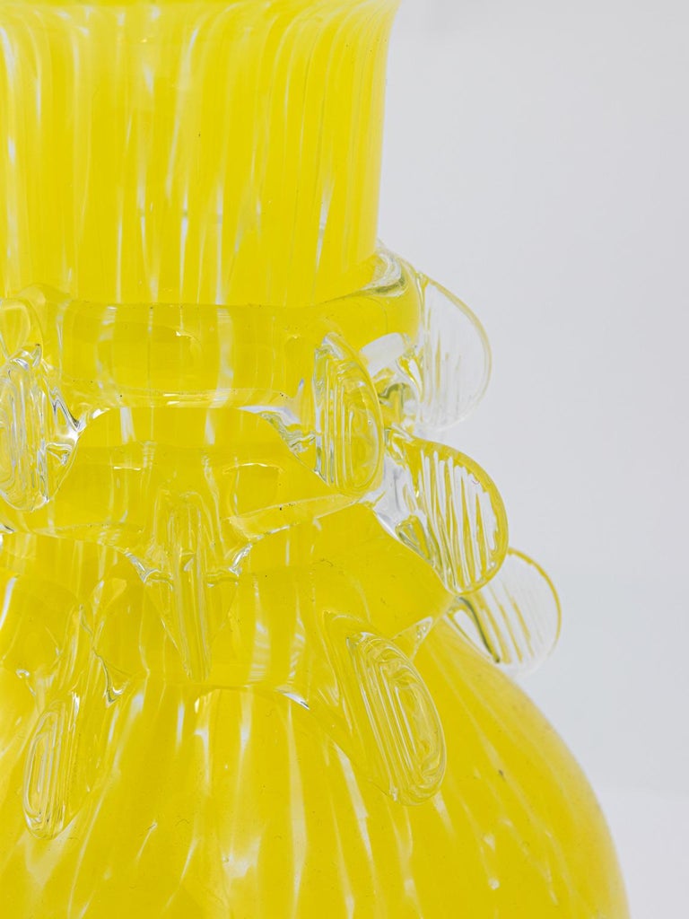Hand Blown Yellow Glass Vase at 1stDibs yellow blown glass vase