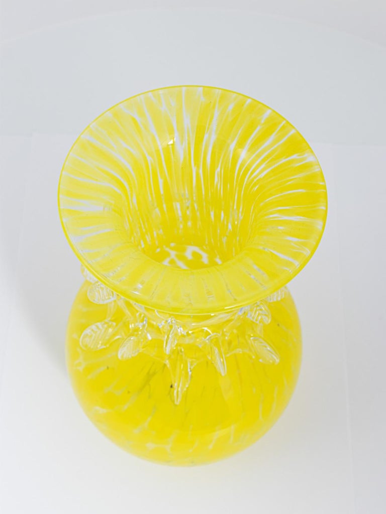 Hand Blown Yellow Glass Vase at 1stDibs yellow blown glass vase