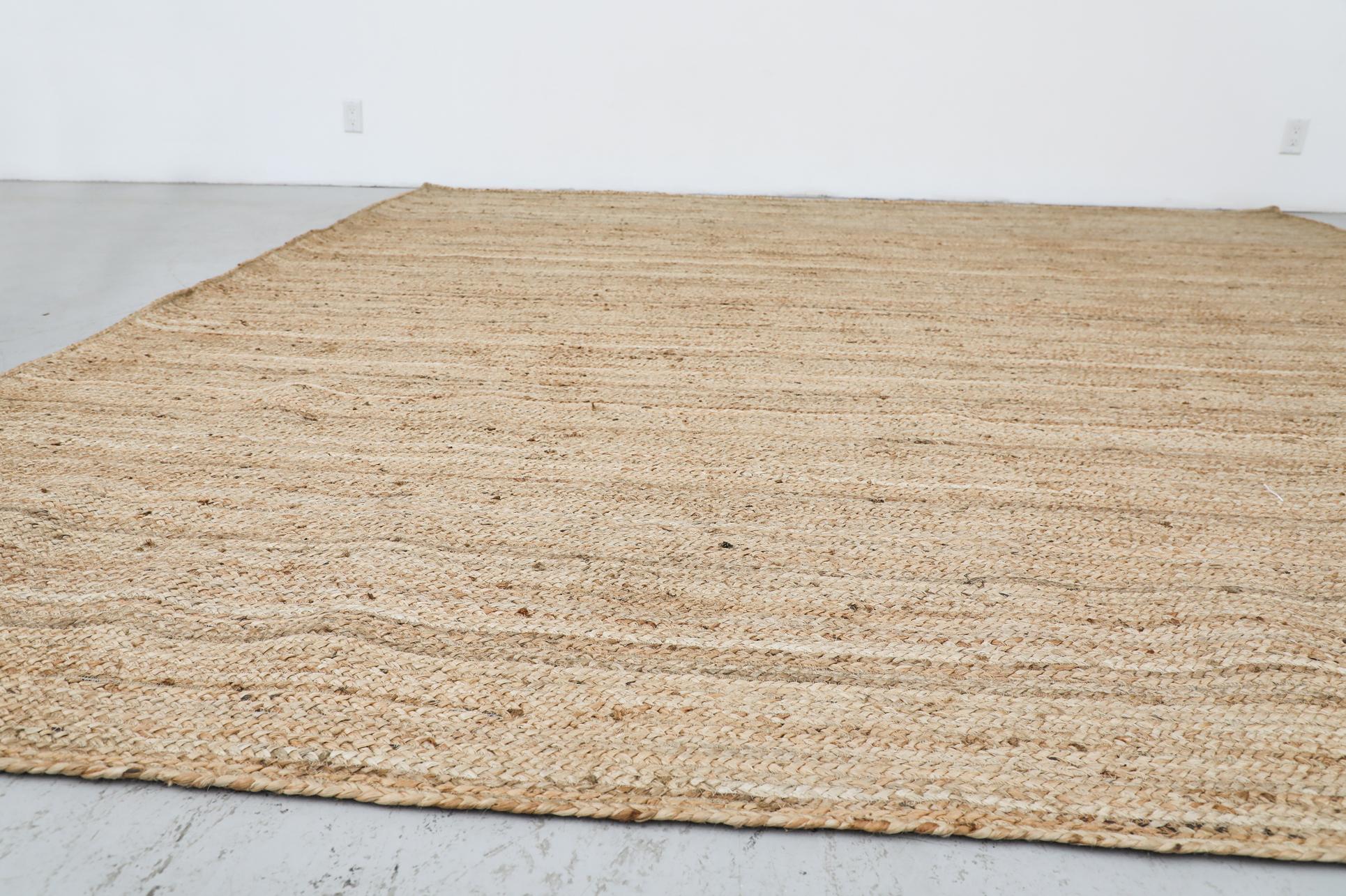 Hand Braided 10ft Square Woven 'Montreal' Natural Sisal Rug, Made in India For Sale 1