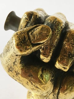 Hand Bronze Sculpted Vase by Gustavo Dias