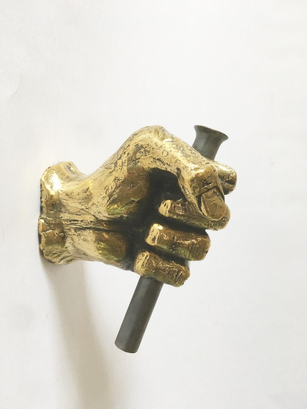 Organic Modern Hand Bronze Sculpted Vase by Gustavo Dias