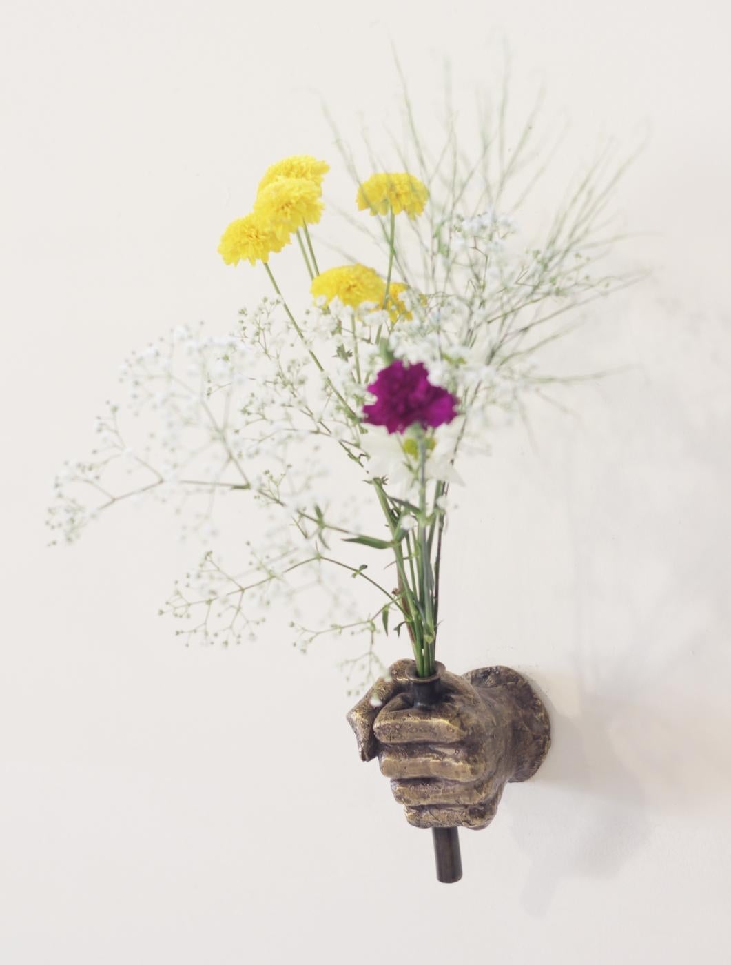 Brazilian Hand Bronze Sculpted Vase by Gustavo Dias