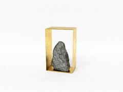 Hand Brushed Brass and Granite Side Table by Batten and Kamp