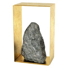 Hand Brushed Brass and Granite Side Table by Batten and Kamp