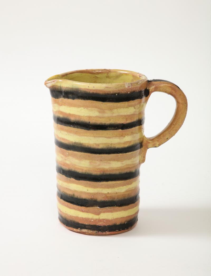 Hand-Built and Glazed Pitcher by Anne Dangar, France, c. 1945

Lovely glazed ceramic pitcher by Anne Dangar. Dangar is a celebrated Australian abstract expressionist painter, who began creating ceramics later in life. The series from which this