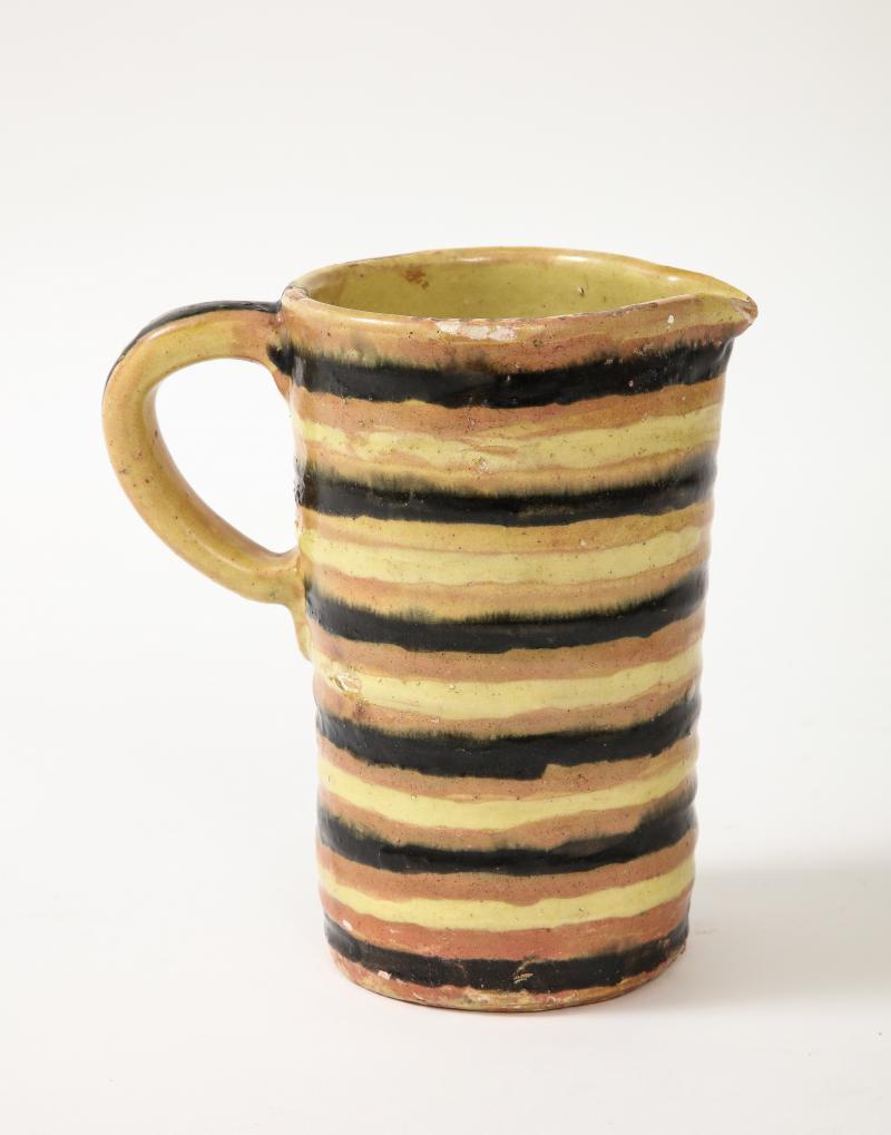 Modern Hand-Built and Glazed Pitcher by Anne Dangar, France, c. 1945 For Sale