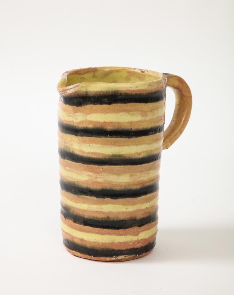 French Hand-Built and Glazed Pitcher by Anne Dangar, France, c. 1945 For Sale