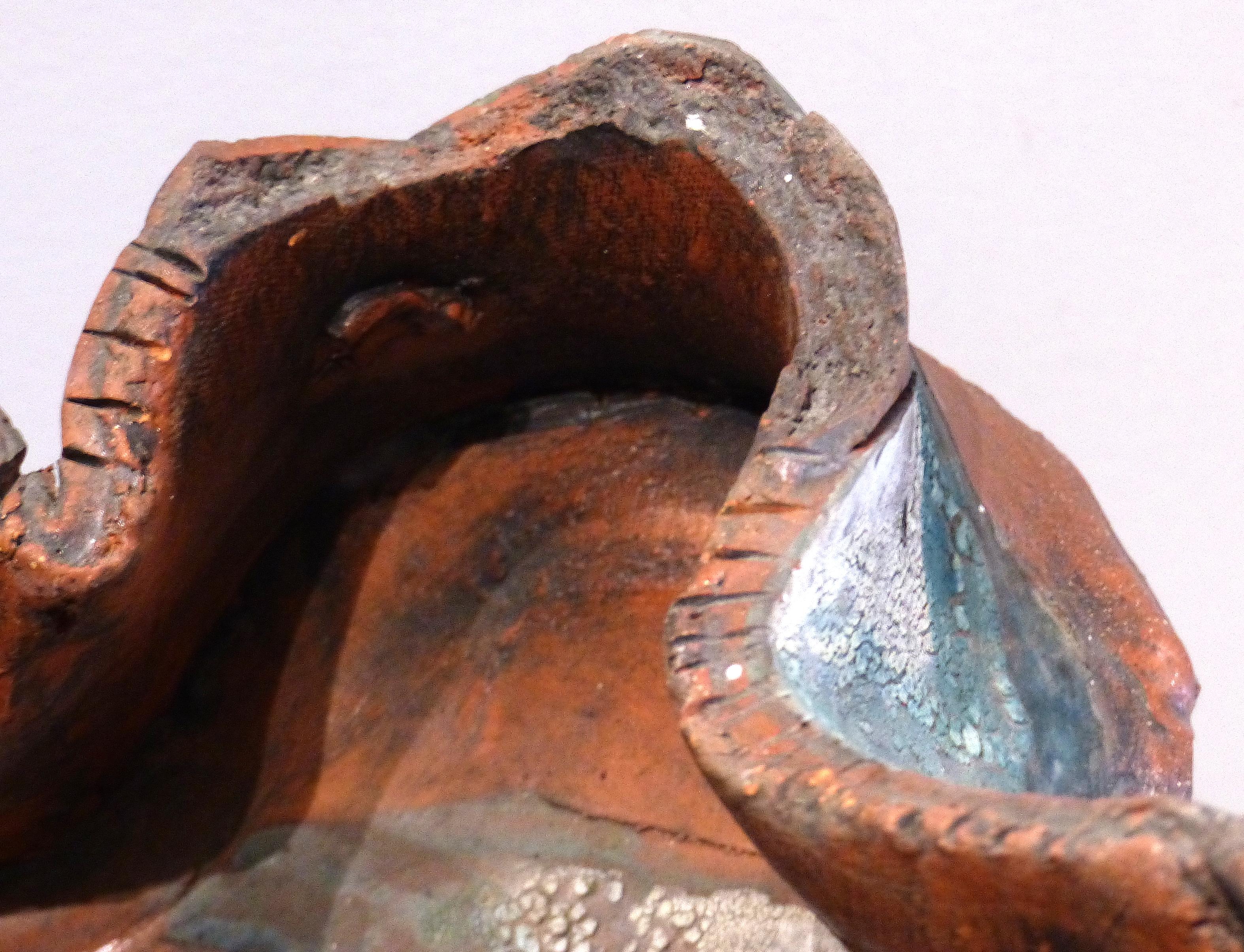 American Brutalist Biomorphic Ceramic Pottery Vessel Sculpture, Hand-Built