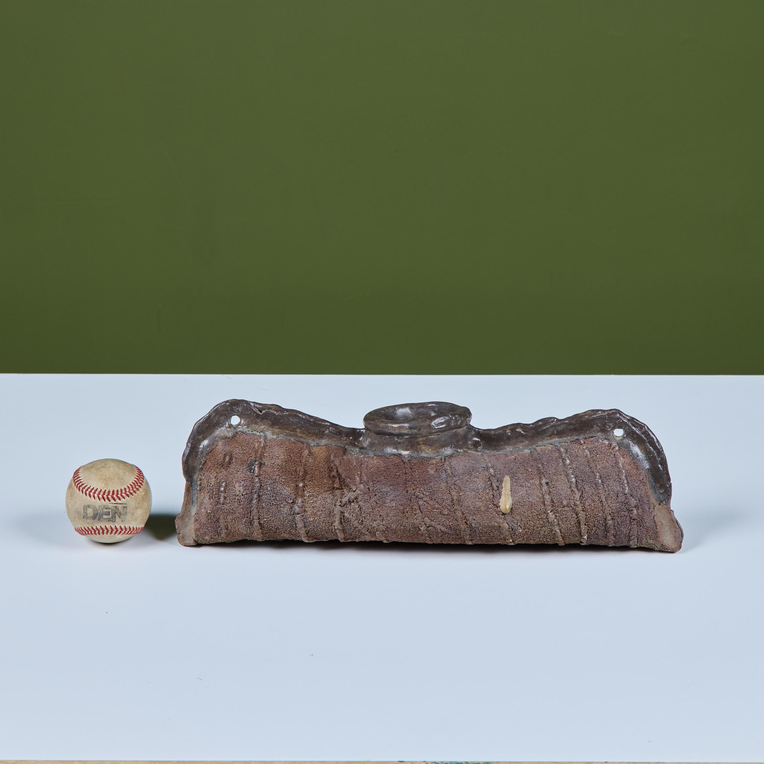 American Hand Built Brutalist Japanese Ceramic Vase by Takao Tomono For Sale