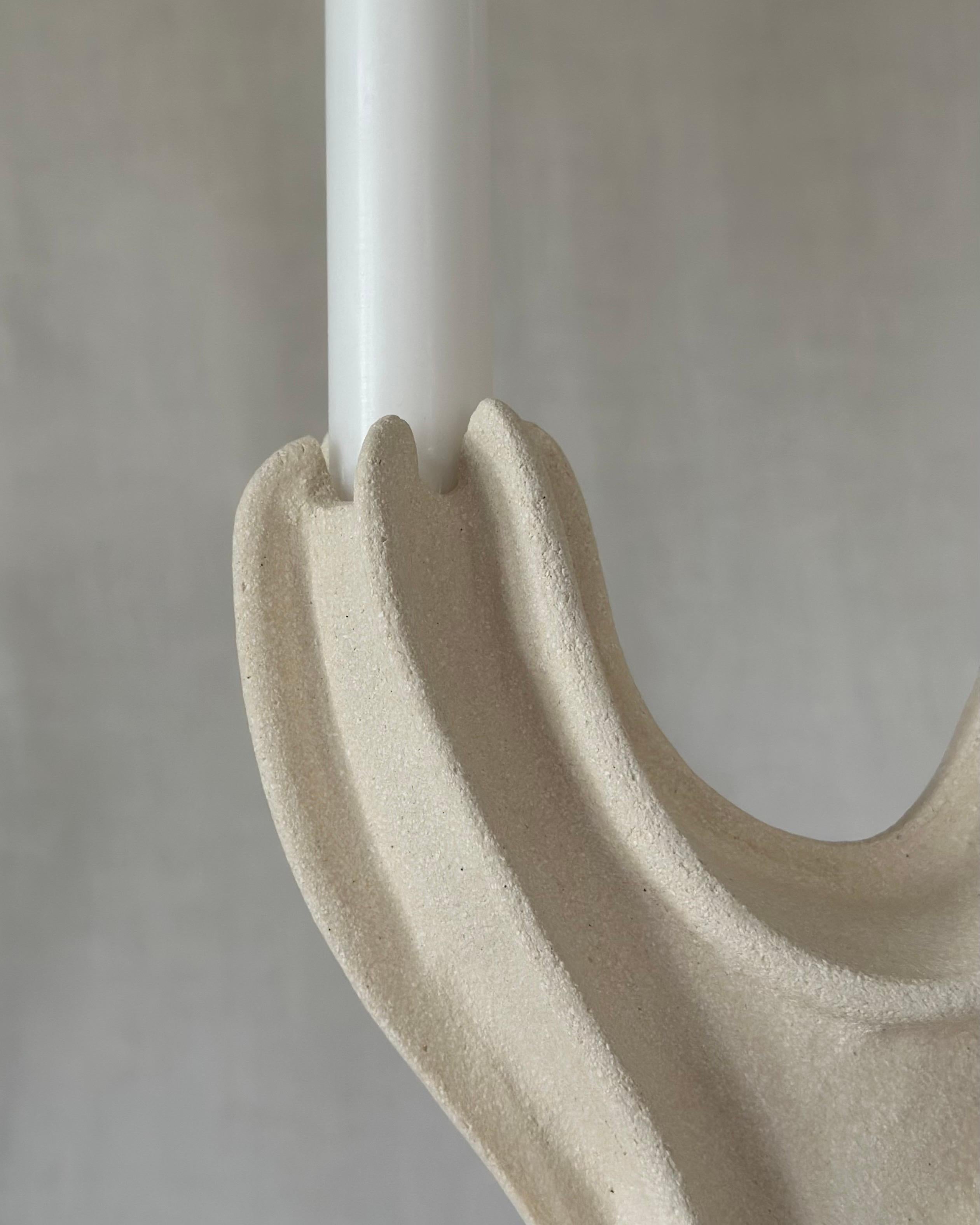 Scandinavian Modern Hand built ceramic candleholder by Norwegian artist Jossolini For Sale