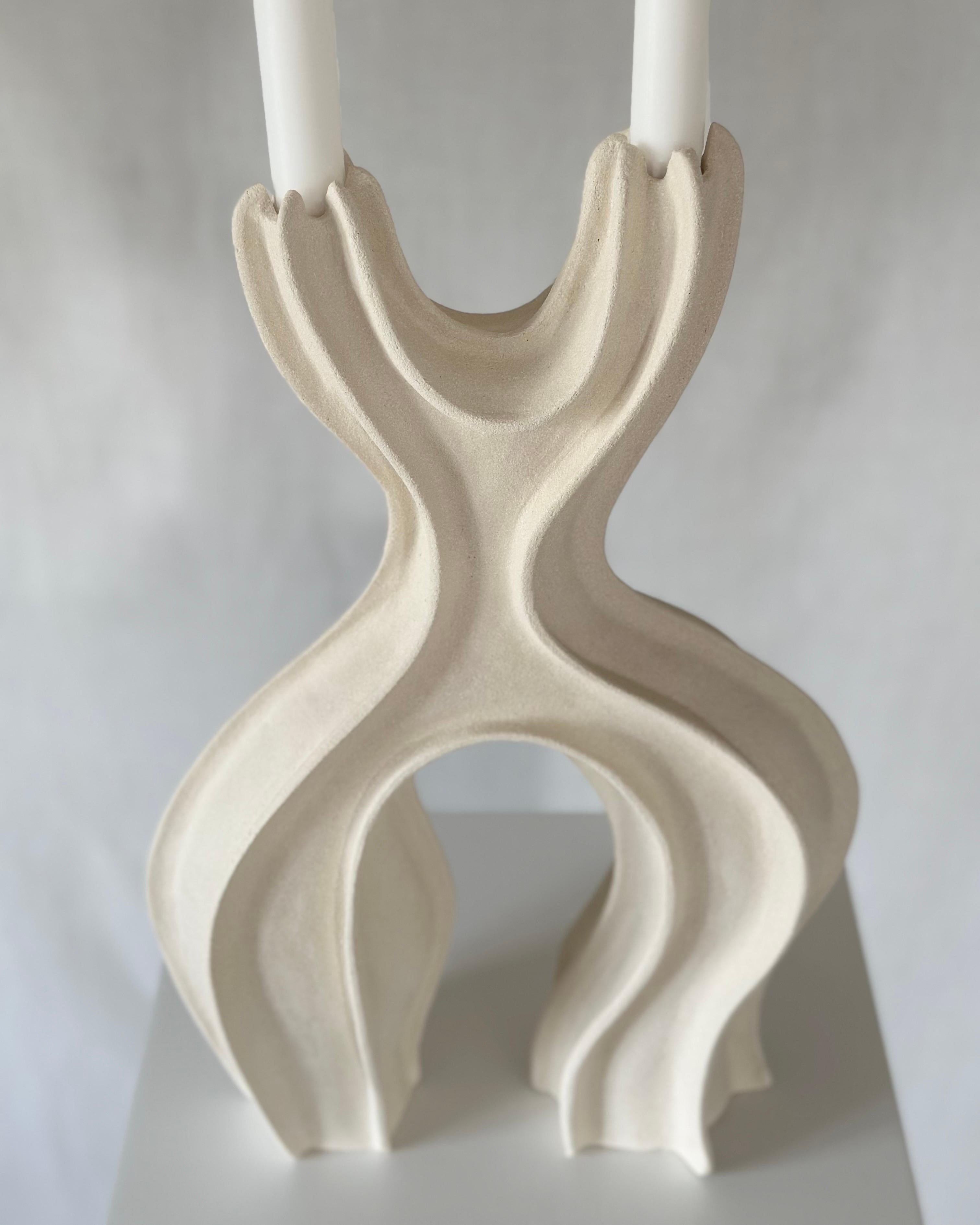 Hand built ceramic candleholder by Norwegian artist Jossolini In New Condition For Sale In Oslo, NO